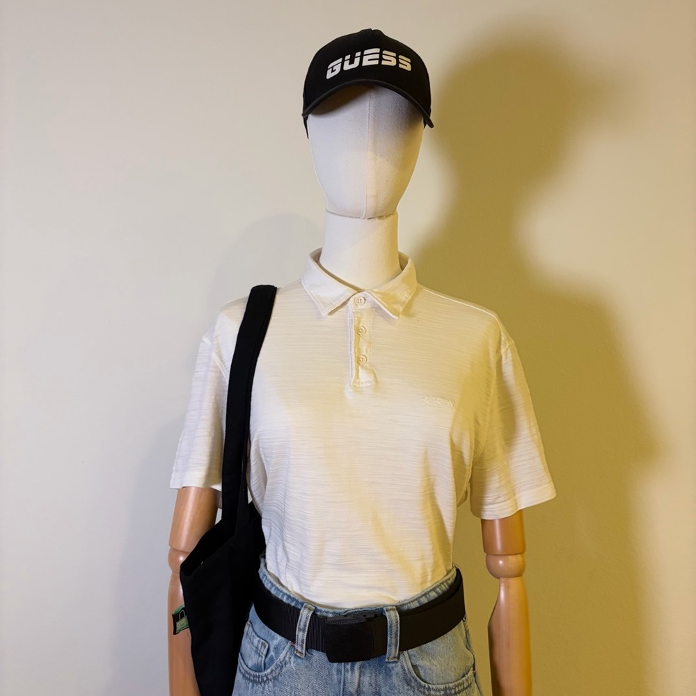 👕 John Varvatos Star USA White Cotton Polo Shirt M
